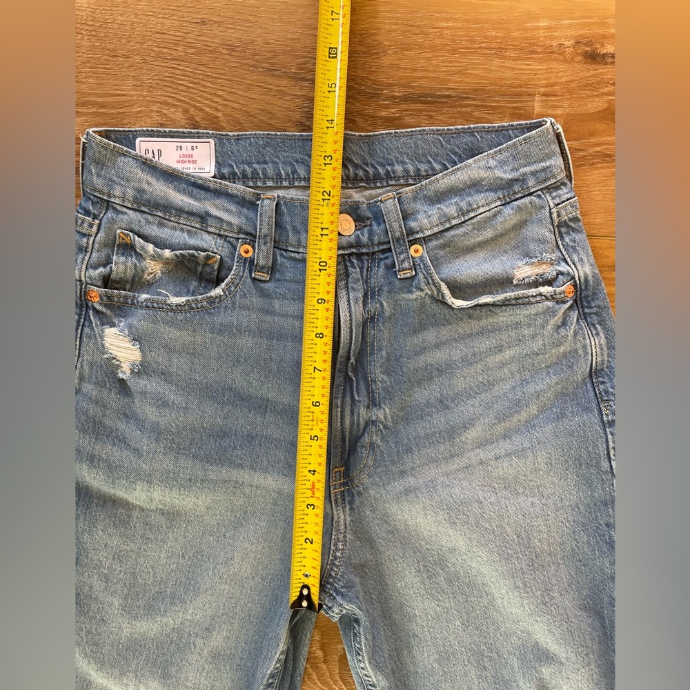 GAP Light Blue Distressed Straight Leg Jeans - Picture 4 of 8